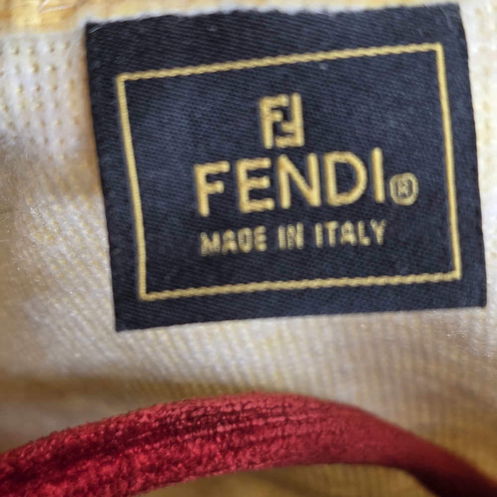 Fendi Red Velvet Tote Bag With Fendi Script, Fendi Dustbag, &Unbranded Bag Charm - Picture 13 of 14